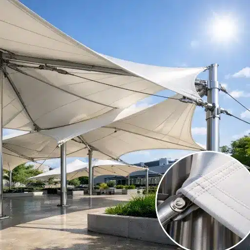 Tensile Structure Materials: PVC, PTFE, ETFE & Silicone Guide standards and certifications for tensile membranes